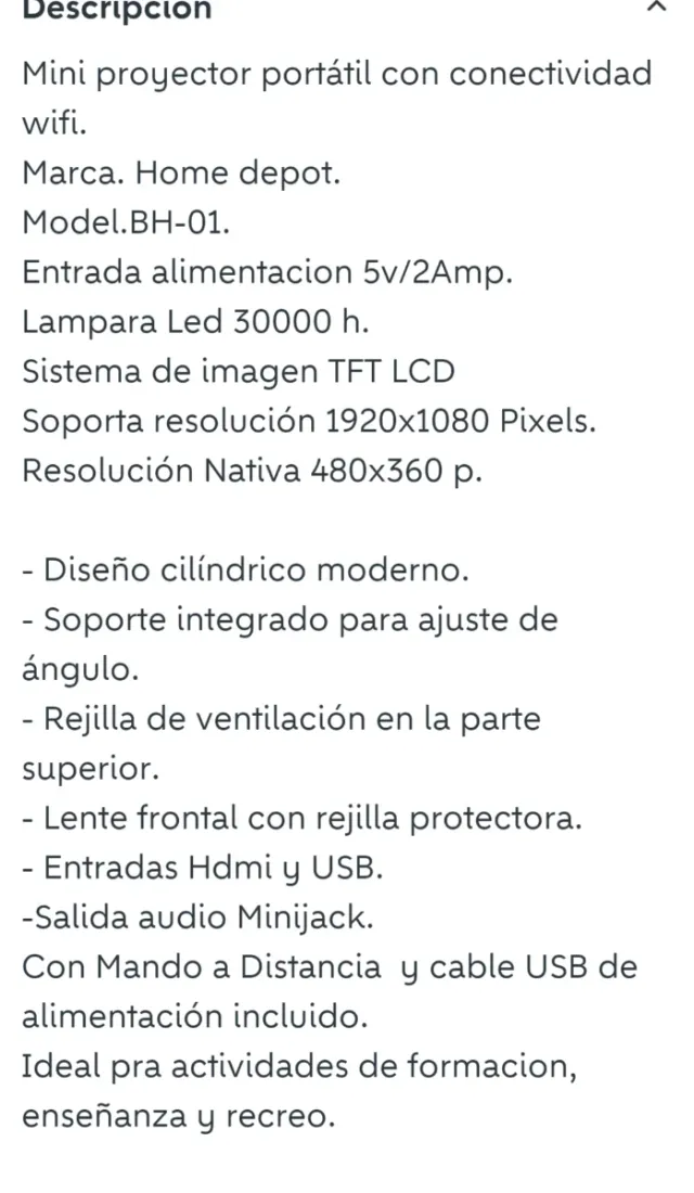 Proyector multimedia portátil