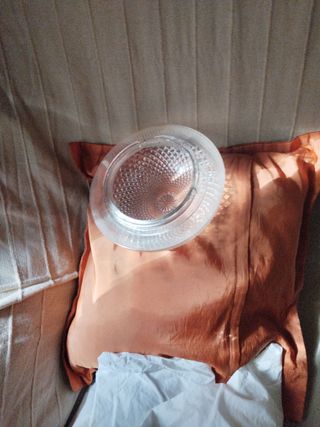Lámpara de techo de cristal y satén