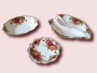 Royal Albert Bandejas aperitivos y Platillo Rosas