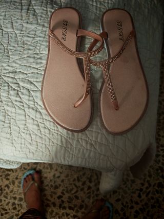 Sandalias 7STAR rosas con pedrería