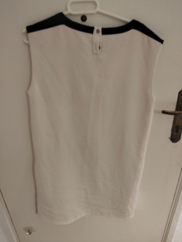 Vestido Mango Negro y Blanco Talla M