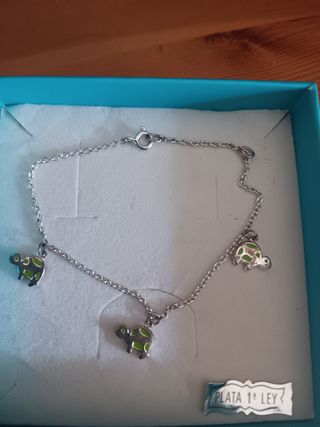 Bracciale in argento per bambini con tartarughe