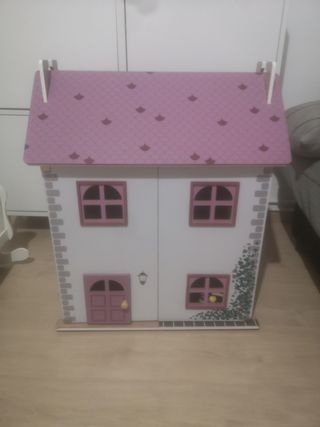 Casita de madera para muñecas infantil y cuna