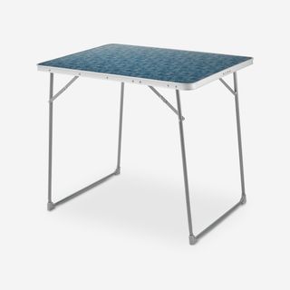 Mesa plegable camping Decathlon azul
