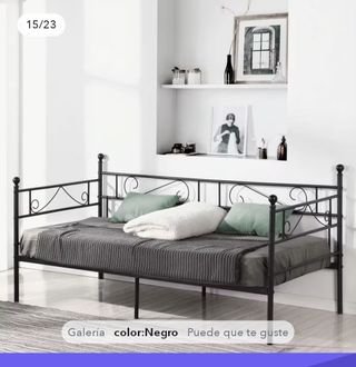 Diván cama negro metálico Ikea
