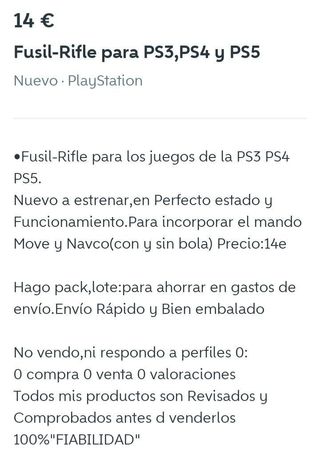 Oferta.NUEVO.Fusil y Pistola PS3-4-5 