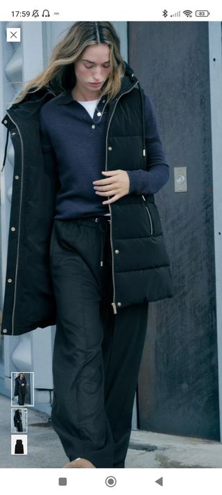 Abrigo Chaleco  Zara negro