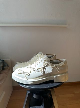 Camper Dean Zapatos Beige con lazos