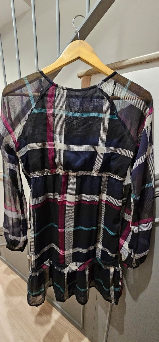 Vestido gasa estampado desigual