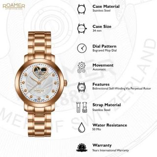 Roamer Sweetheart Open Heart Automático Mujer rosa