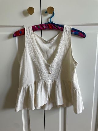 Top Boho Zara Blanco Talla S
