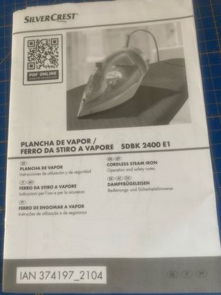 Ferro de engomar a vapor Silver Crest