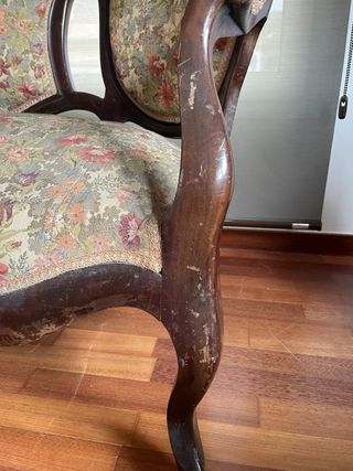 Sofá y sillas isabelino caoba