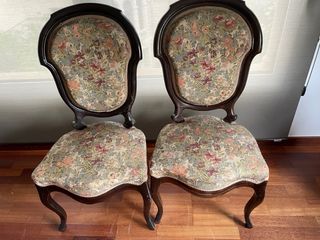 Sofá y sillas isabelino caoba