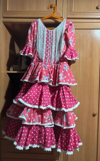 Vestido Flamenco Rosa con Lunares
