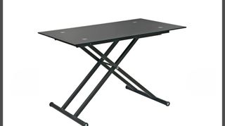 120x75
Mesa de cristal y metal negra