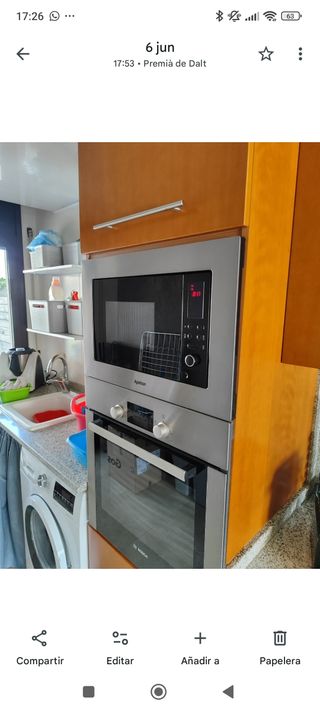 Microondas integrable inox Apelson.
