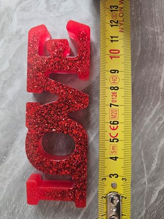 Scritta LOVE Glitter Rossa