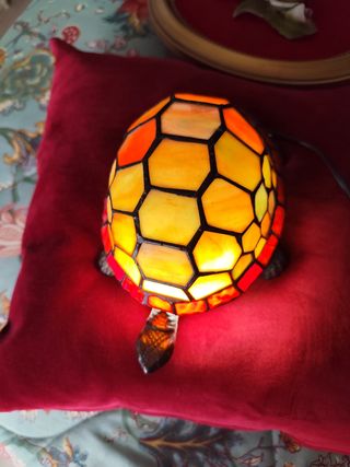 Lámpara Tortuga Tiffany Cristal y Metal