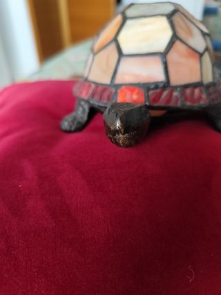 Lámpara Tortuga Tiffany Cristal y Metal