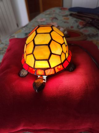 Lámpara Tortuga Tiffany Cristal y Metal