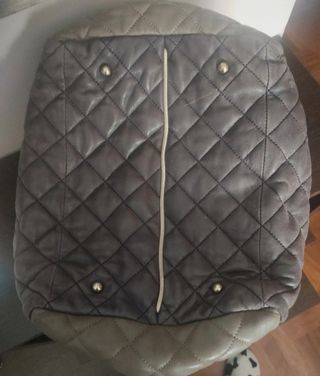 Bolso Purificación García Cuero Marrón y Beige