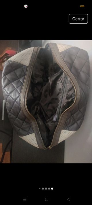 Bolso Purificación García Cuero Marrón y Beige