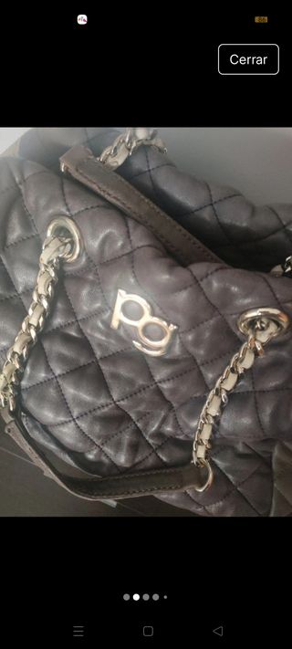 Bolso Purificación García Cuero Marrón y Beige