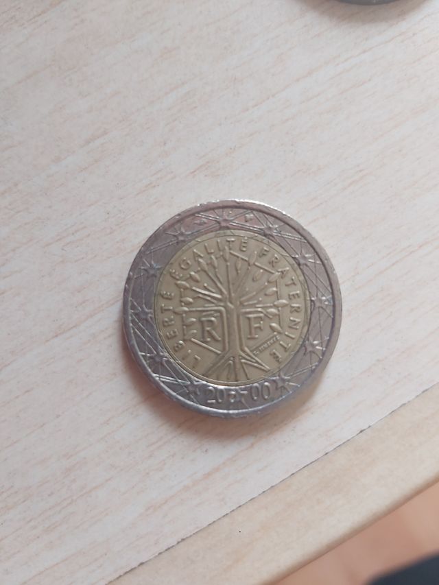 Moneda 2 euros Francia 2000 error acuñación
