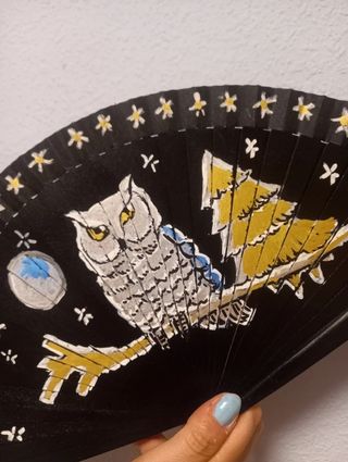 Abanico artesanal  búho