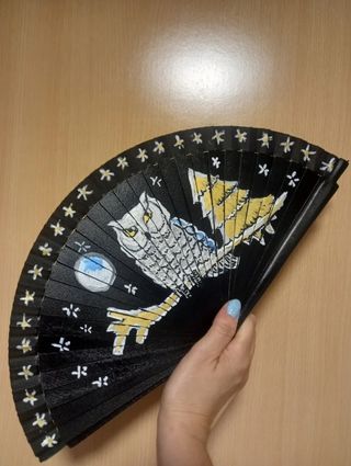Abanico artesanal  búho