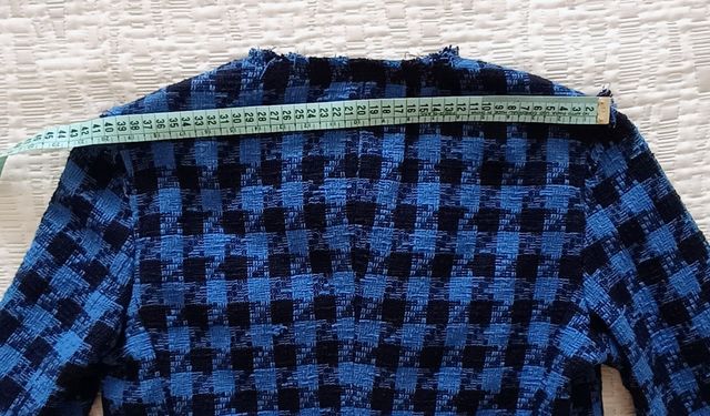 Chaqueta Tweed Azul y Negro Talla L