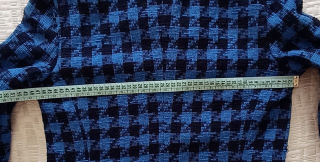 Chaqueta Tweed Azul y Negro Talla L