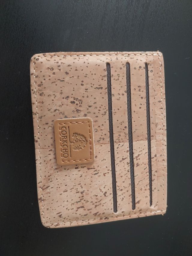 Tarjetero Corkcho Beige