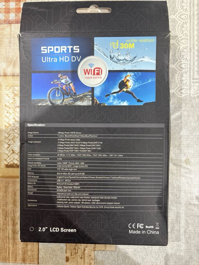 Cámara Deportiva 4K WiFi Ultra HD DV Action Camera