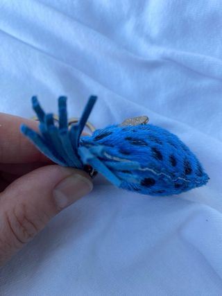 Portachiavi cuore animalier nerazzurro vera pelle