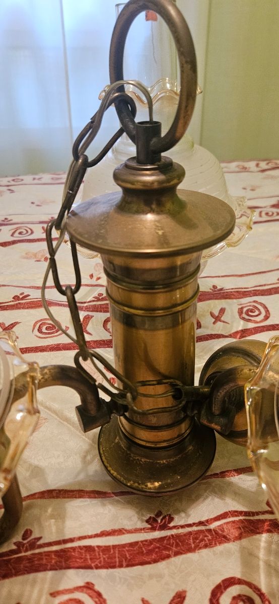 Lámpara Latón y Cristal Habitación/Comedor