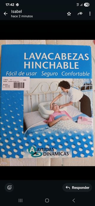 Lavacabezas hinchable