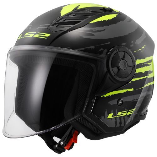 Casco Jet LS2 OF616 Airflow Negro/Amarillo