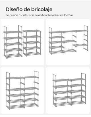 Zapatero Modular Gris Aluminio