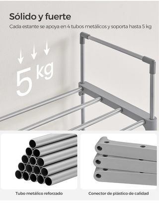 Zapatero Modular Gris Aluminio