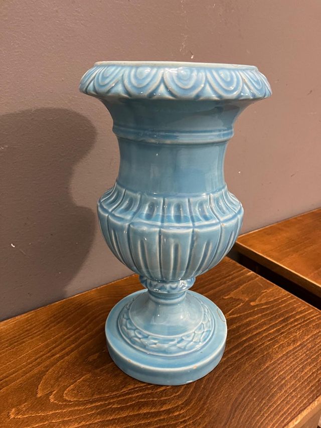 Jarrón Manises Azul Cerámica