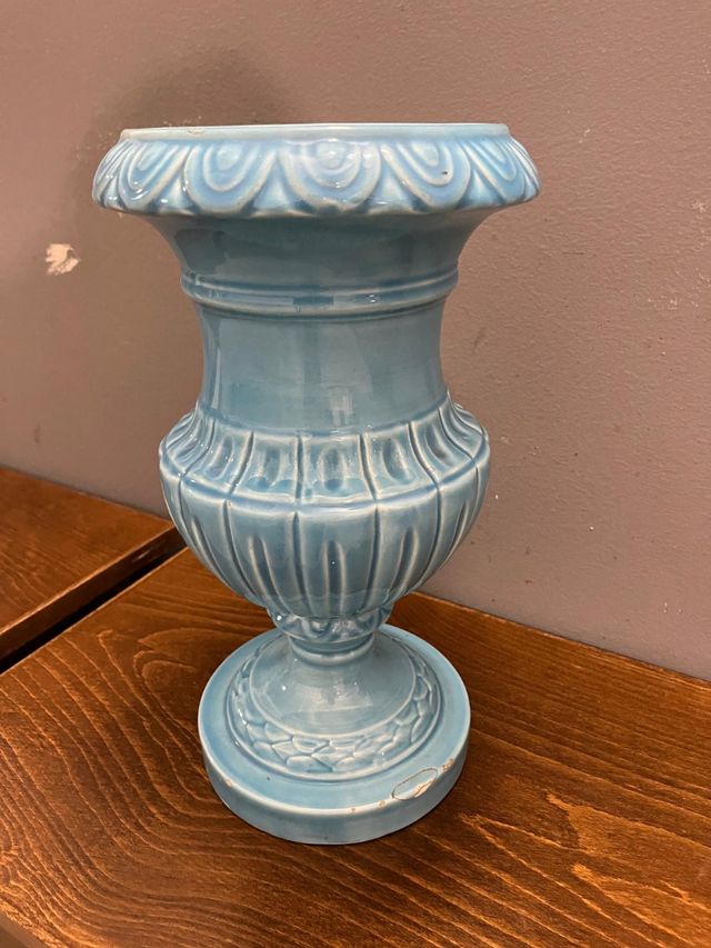 Jarrón Manises Azul Cerámica