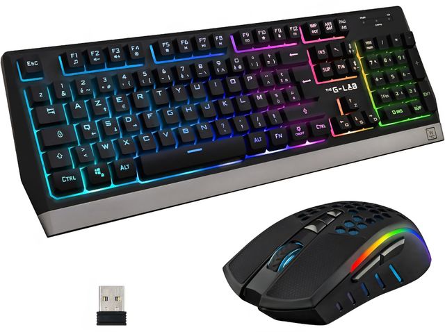 Teclado y Ratón Gaming THE G-LAB Negro Multicolor