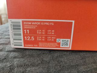 Botas Futbol Nike Vapor 15 Pro FG Usadas una vez.