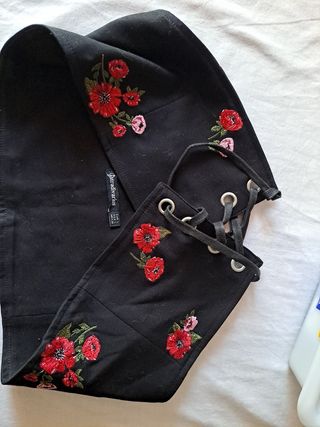 Cinturón Corsé Talla L Flores Rojas