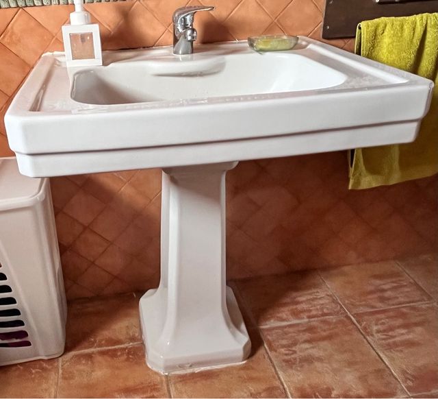 Lavabo Retro con Pedestal Blanco