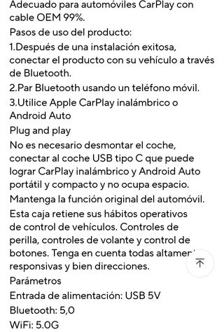 Adaptador CarPlay Android Auto Inalámbrico