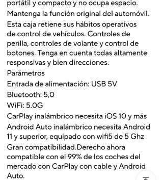 Adaptador CarPlay Android Auto Inalámbrico