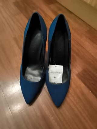 Tacones Bershka Azul Talla 40 Nuevos